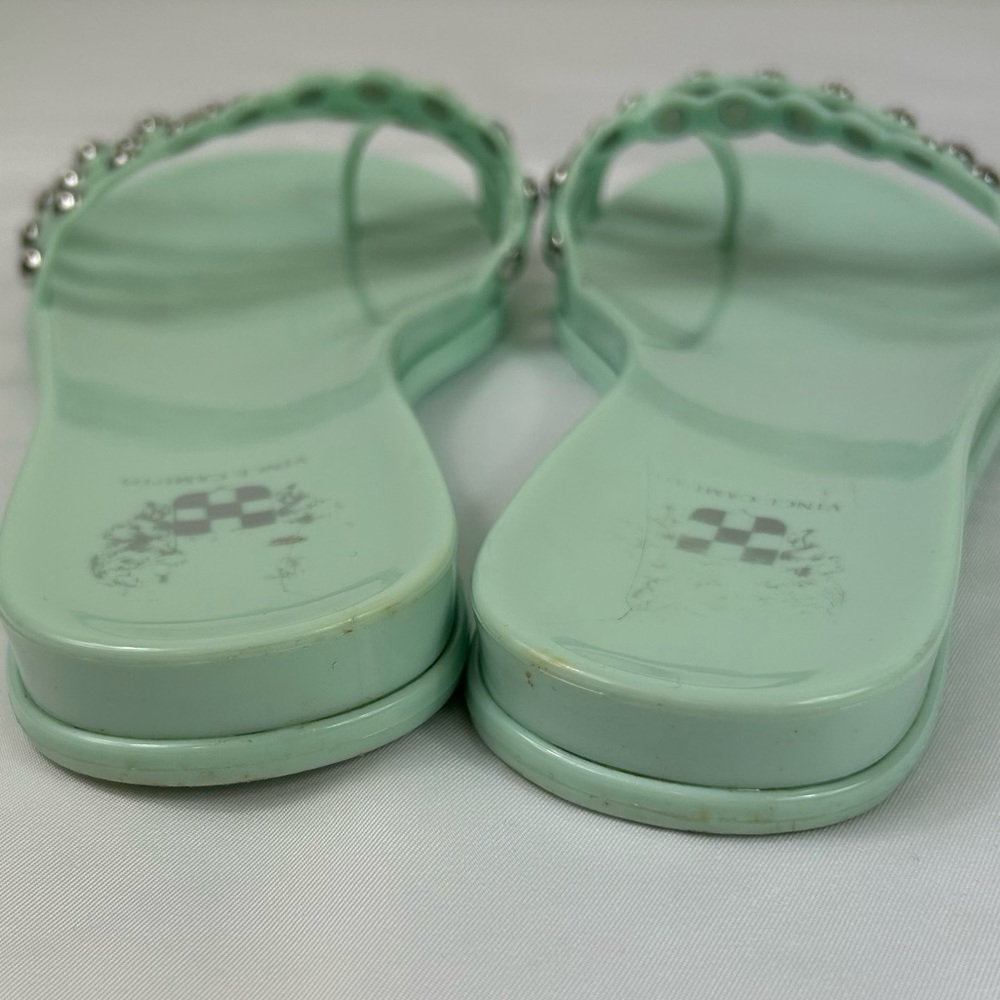 Vince Camuto Turquoise Edolyn Studded Toe Loop‎ Slide Sandal Women’s Size 7 EUC - Picture 6 of 8